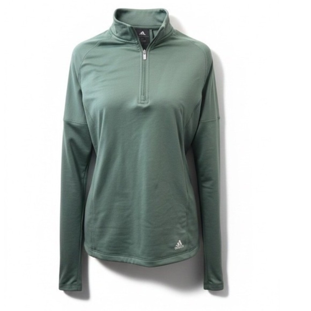 Adidas Golf Sage Green Quarter Zip Lightweight Performance Pullover Women's Med